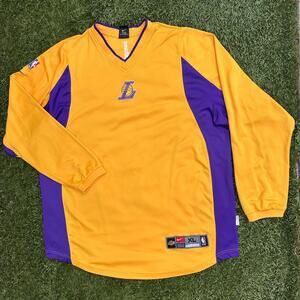 Vintage Nike Dri Fit NBA Los Angeles Lakers Y2K Warm Up Jersey Team Apparel XL